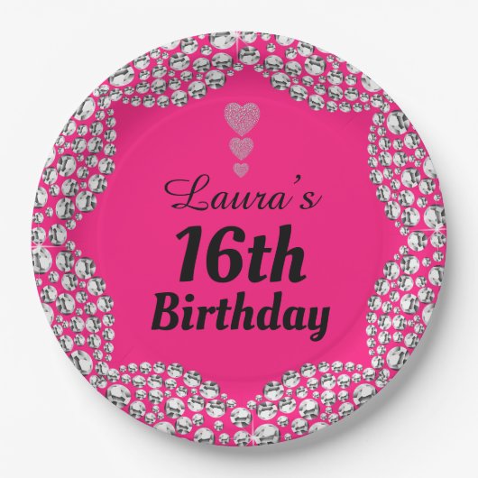 Spezielle 16. oder Party-Teller bearbeiten Pappteller (Vorderseite)