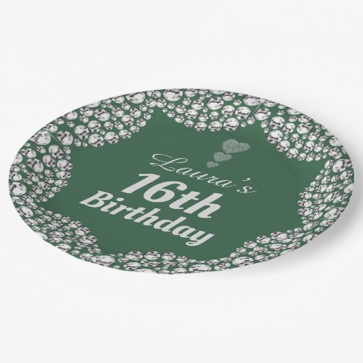 Spezielle 16. oder Party-Teller bearbeiten Pappteller (Schrägansicht)