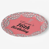 Spezielle 16. oder Party-Teller bearbeiten Pappteller (Schrägansicht)