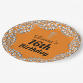 Spezielle 16. oder Party-Teller bearbeiten Pappteller (Schrägansicht)