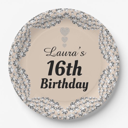 Spezielle 16. oder Party-Teller bearbeiten Pappteller (Vorderseite)
