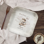 Spezielle Babydusche für Teddy-Bären Pappteller<br><div class="desc">Einführung in unsere "Sonderlieferung per Luftpost . . . Es ist ein Junge!" Design, in dem zeitloser Charme auf moderne Eleganz trifft, um neue Anfänge zu feiern. Das in Grautönen und Brauntönen gehaltene Design ist elegant und harmonisch in Grün gehalten. Es erinnert an ein Gefühl der Nostalgie, das sowohl die...</div>