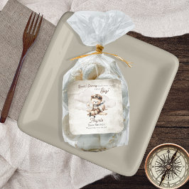 Spezielle Babydusche für Teddy-Bären Quadratischer Aufkleber