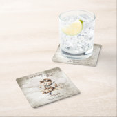 Spezielle Babydusche für Teddy-Bären Rechteckiger Pappuntersetzer (Vor Ort)