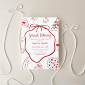 Spezielle Babydusche mit italienischer Pizza Einladung