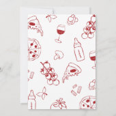 Spezielle Babydusche mit italienischer Pizza Einladung (Rückseite)