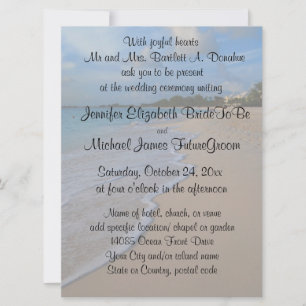 Spezielle Beach-Hochzeit mit UAWG Reply Card Einladung