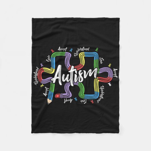Spezielle Bildung Lehrer Autismus Akzeptanz verste Fleecedecke (Vorderseite)