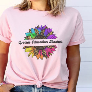 Spezielle Bildung Lehrerin Regenbogenblüte T-Shirt