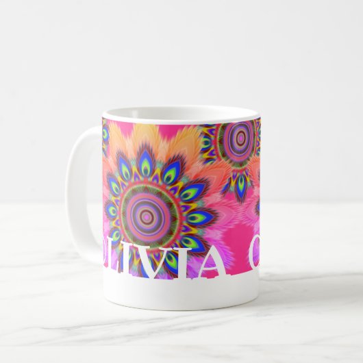 Spezielle BOHO Kaffee Tasse Mandala Muster (Vorderseite Links)