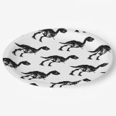 Spezielle Dinosaurier-Skelett-Party-Teller Pappteller (Schrägansicht)