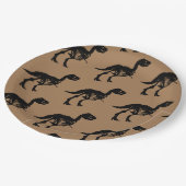 Spezielle Dinosaurier-Skelett-Party-Teller Pappteller (Schrägansicht)