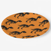 Spezielle Dinosaurier-Skelett-Party-Teller Pappteller (Schrägansicht)