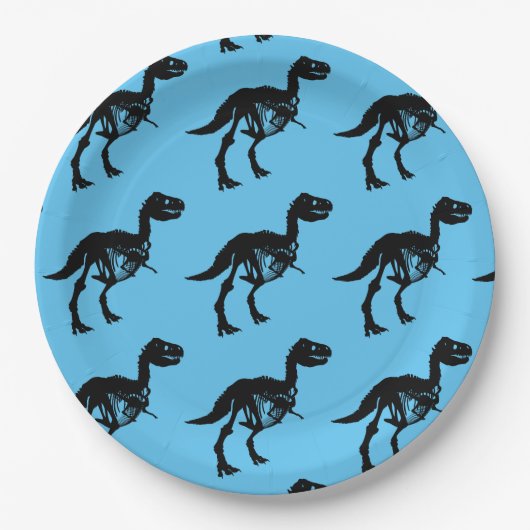 Spezielle Dinosaurier-Skelett-Party-Teller Pappteller (Vorderseite)