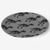 Spezielle Dinosaurier-Skelett-Party-Teller Pappteller (Schrägansicht)