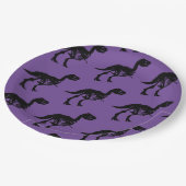 Spezielle Dinosaurier-Skelett-Party-Teller Pappteller (Schrägansicht)