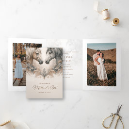 Spezielle Dreifach-Aufnahme für Hochzeitsfotos Dreifach Gefaltete Einladung