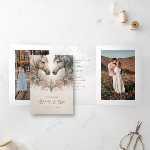 Spezielle Dreifach-Aufnahme für Hochzeitsfotos Dreifach Gefaltete Einladung