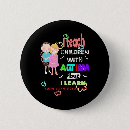 Spezielle Ed Sped Teacher Unterrichten Coole Autis Button (Vorderseite)