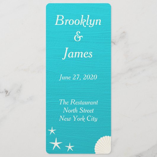 Spezielle Einladungen für Muscheln auf Beach-Hochz (Rückseite)