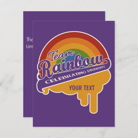 Spezielle Einladungen für Team Rainbow (Vorne/Hinten)