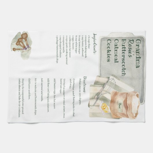 Spezielle Familienrezepte Rustikales Backen Geschirrtuch (Horizontal)