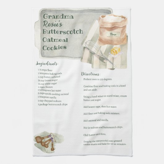 Spezielle Familienrezepte Rustikales Backen Geschirrtuch (Vertikal)