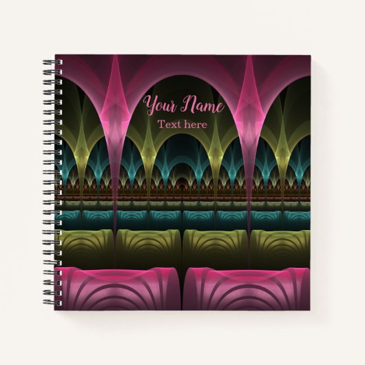 Spezielle Fantasie Abstrakt farbenfrohe Fraktal Na Notizblock (Vorderseite)