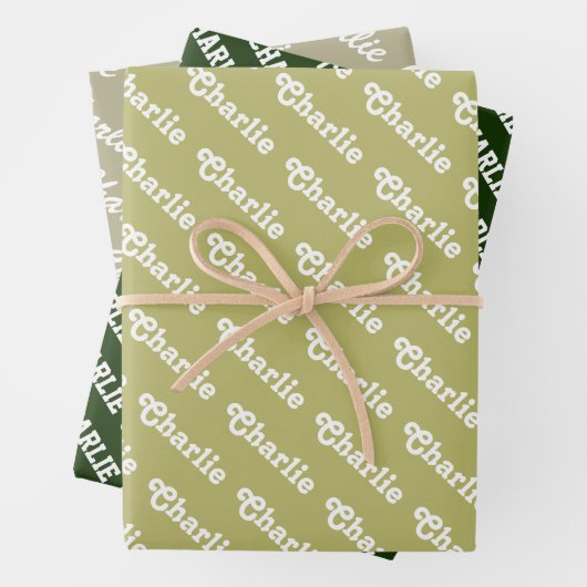 Spezielle Farbtöne für Oliven-, Kiefer- und Sage-G Geschenkpapier Set (Beispiel)