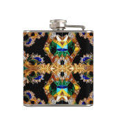 Spezielle Flasche mit brasilianischem Farbdesign Flachmann (Rückseite)