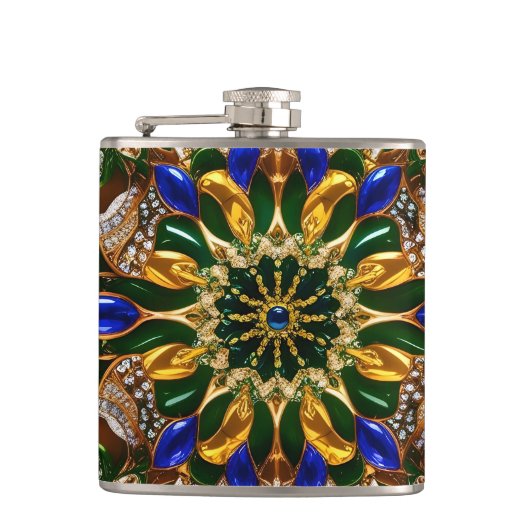 Spezielle Flasche mit brasilianischem Farbdesign Flachmann (Vorderseite)