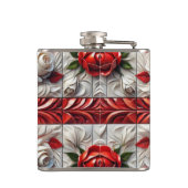 Spezielle Flasche mit englischer Rose Design Flachmann (Rückseite)