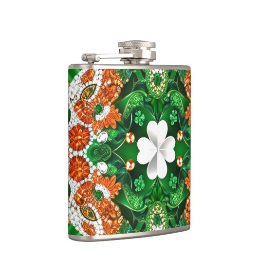 Spezielle Flasche mit irischem Farbdesign Flachmann (Rechts)