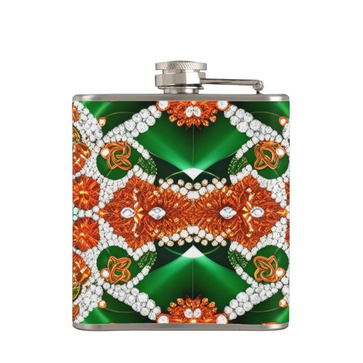 Spezielle Flasche mit irischem Farbdesign Flachmann (Rückseite)