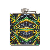 Spezielle Flasche mit jamaikanischem Farbdesign Flachmann (Rückseite)