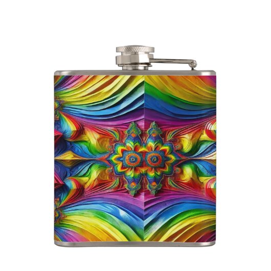 Spezielle Flasche mit LGBTQ-Farbdesign Flachmann (Rückseite)