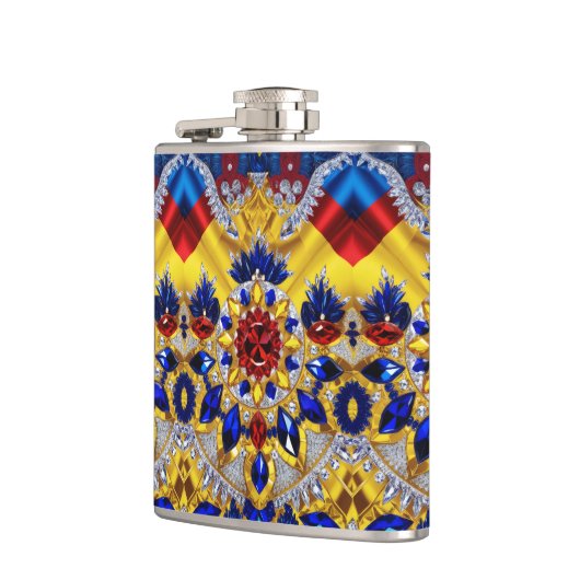 Spezielle Flasche mit rumänischem Farbdesign Flachmann (Links)