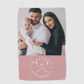 Spezielle Foto-Namen Clubs und Ball Dusty Rose Wei Golfhandtuch (Vorderseite)