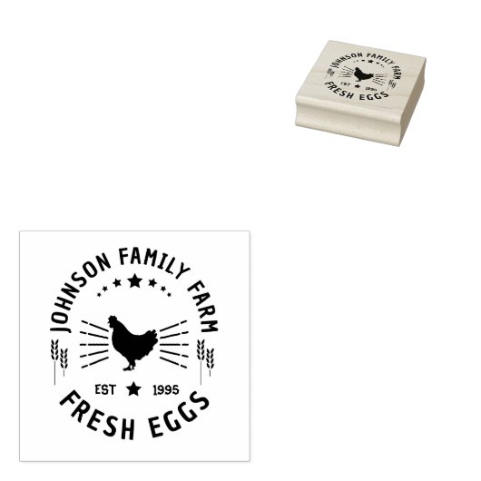 Spezielle Frischeier-Familie | Bauernhof Hen | Eie Gummistempel (Stempel)