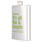 Spezielle FUN & LAUGHS-Flasche Flachmann (Links)