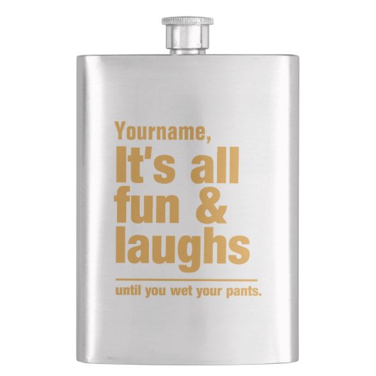 Spezielle FUN & LAUGHS-Flasche Flachmann (Vorderseite)