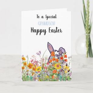Spezielle Grandson Bunny Hiding Eggs Card Karte