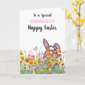 Spezielle Grandtochter Bunny Hiding Eggs Card Karte (Gelbe Blume)
