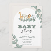 Spezielle Green Safari Babydusche Einladung (Vorne/Hinten)