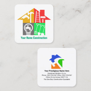 Spezielle Handyman Tools Gebäude Builder Quadratische Visitenkarte