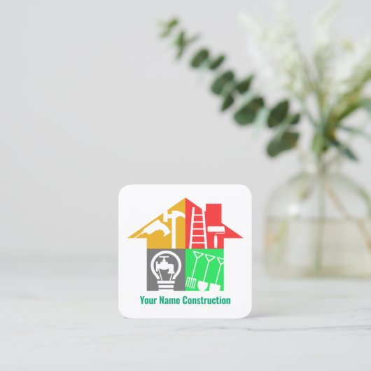 Spezielle Handyman Tools Gebäude Builder Quadratische Visitenkarte (Stehend Vorderseite)