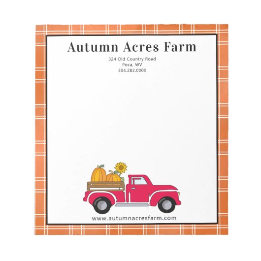 Spezielle Herbstfallfarm Notizblock (Vorderseite)