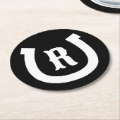 Spezielle Hufeisen-Monogramm-Drink-Bierdeckel Runder Pappuntersetzer (Angewinkelt)