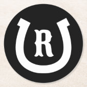 Spezielle Hufeisen-Monogramm-Drink-Bierdeckel Runder Pappuntersetzer (Vorderseite)