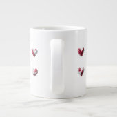 Spezielle Jumbo-Tasse für gestrichene rote Herzen (Rückseite)